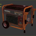 General GP5500 Generator with Orange Frame Black Body and Portable Wheeled Design