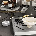 Elegant Decorative Ornament Set With Trays Vases Bottles Candles And Books