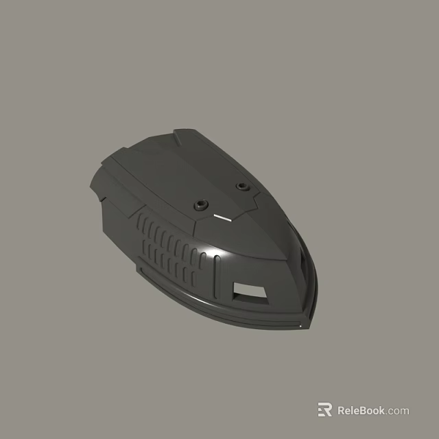 Gray Electronic Device Shell With Textured Surface Two Screw Holes And Opening 3d model 