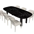 Dining table and chair combination 3d model