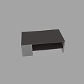 Modern Coffee Table With Cracked Texture Surface And Open Shelf Design 3d model