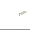 Modern Rectangular Table With White Tabletop And Silver Metal Legs 3d model