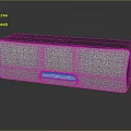 Modern Electronic Speaker Featuring Rectangular Shape Patterned Surface And Central White Panel 3d model