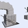 Industrial Air Conditioner Fan Units With Curved Duct And Grille Design