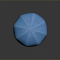 Blue Knit Beret with Red Label Detail Fashion Accessory for Daily Wear