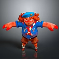 Game Movie Animated Character With Red Hair Wearing Blue Beret Red Scarf And Brown Shorts