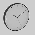 Minimalist Modern Wall Clock With White Dial Black Frame And Simple Hands Design 3d model