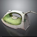 Vintage Electric Iron With Pink Green Body Handle And Power Cord