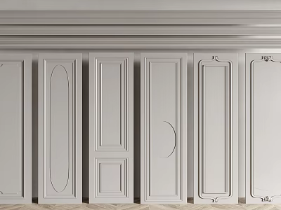 Classic And Modern Wainscoting Panel Designs With Various Decorative Patterns For Walls 3d model