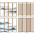 New Chinese Style Screen Partition 3d model