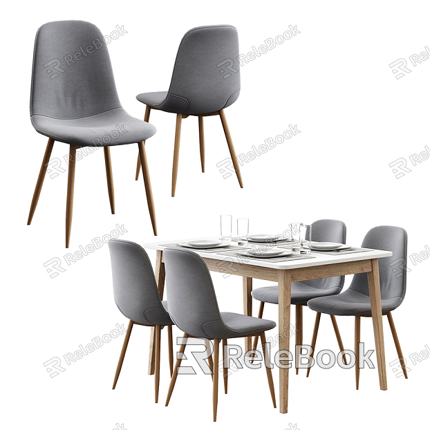 Dining table and chair combination model