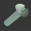 Metal Slotted Head Screw Threaded Cylindrical Shaft With Shiny Finish