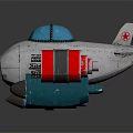 Futuristic Passenger Aircraft With Silver Body Blue Cockpit And Red Engines