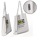 IKEA White Canvas Tote Bags Featuring Blue Yellow Logo And Design Quality Text