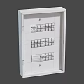 Industrial Metal Electrical Control Box with Lightning Warning Symbol and Grounding Safety Mark