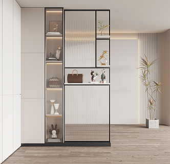 Modern shoe cabinet partition 3d model