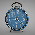Vintage Blue El Nasr Alarm Clock With Round Dial And Classic Metal Case Design