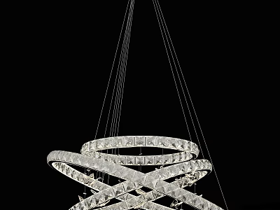 Modern Crystal Chandelier With Intertwined Circular Rings And Sparkling Design 3d model