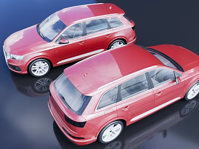 Modern Red SUV Car Exterior Design With Sleek Body And Alloy Wheels 3d model