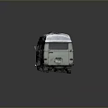 Aged White Vintage Van With Rusty Body Worn Exterior And Orange Wheels