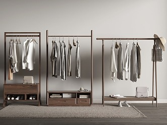 Clothes hanger and cloakroom 3d model