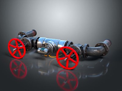 Industrial LOFT water pipe valve 3d model