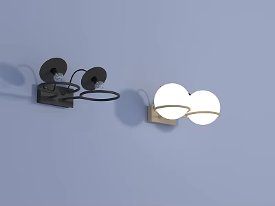 Modern Ceiling Lights With Circular Design And Metal Frames In Black And Gold Finishes 3d model