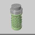 Light Green Spice Bottle with Raised Dot Decorations and Silver Lid for Modern Kitchen Use