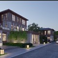 New Chinese Townhouse Villa 3d model