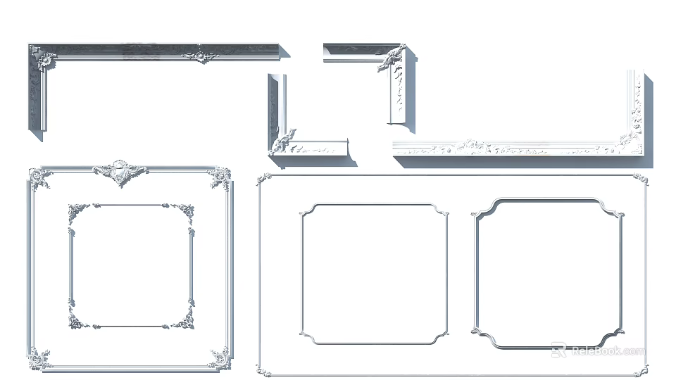 Decorative Lines And Ornamental Frame Design Variations For Interior Decoration Projects 3d model 