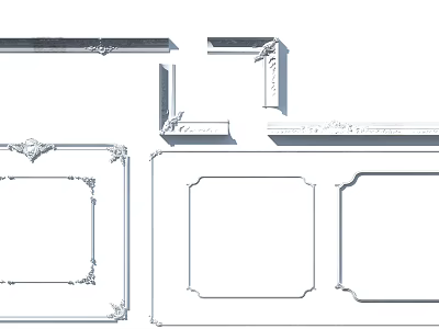 Decorative Lines And Ornamental Frame Design Variations For Interior Decoration Projects 3d model