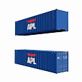 40 feet freight container APL ocean shipping container 3d model