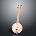 Daily Life Wooden Banjo With Round Body And String Design For Household Use
