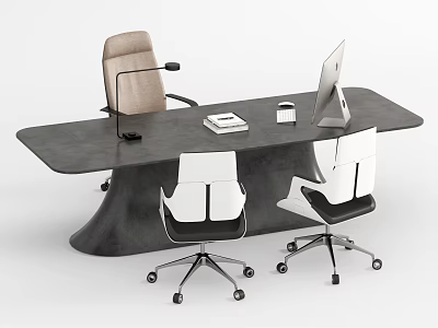 Modern Office Desk and Chair Office Desk and Chair Combination Computer 3d model