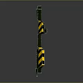 Green Industrial Box With Number 490 And Yellow Black Stripes
