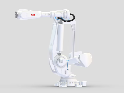 ABB White Industrial Robot Arm For Automated Industrial Manufacturing Processes 3d model