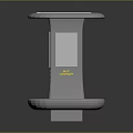 Elegant Modern Information Kiosk With Green Display Screen And Sturdy Base Platform