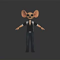 Anthropomorphic Mouse Character With Large Ears Sunglasses Black Shirt And Jeans Arms Outstretched