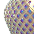 Modern Artistic Chandelier With Intricate Mesh Structure And Colorful Geometric Patterns