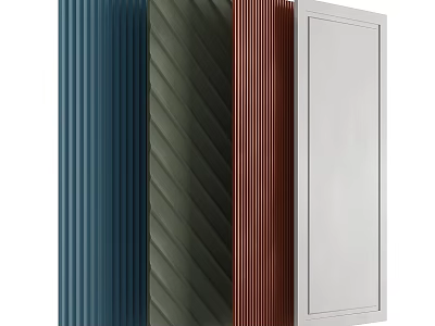 Various Colored Decorative Panels With Vertical Stripes Diagonal Patterns And Smooth Surfaces 3d model