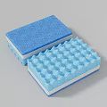 Two Blue Textured Kitchen Sponges For Effective Cleaning And Durable Use 3d model