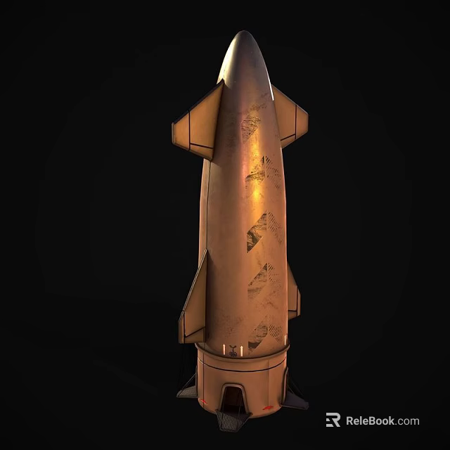 Detailed Metallic Rocket Model With Textured Surface And Aerodynamic Structure 3d model 