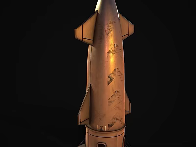 Detailed Metallic Rocket Model With Textured Surface And Aerodynamic Structure 3d model