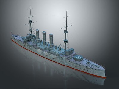 modern warship ship warship 3d model