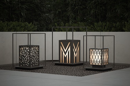 Modern garden lamp landscape lamp combination camping lamp outdoor lamp lawn lamp floor lamp 3d model