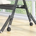 Black Foldable Clothes Drying Rack with Wheels Hanging Shirts and Lower Shelf Holding Shoes Pillow