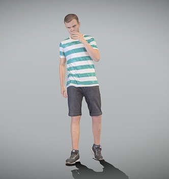 Casual Men's Standing Posture Men's European and American White Foreigners 3d model