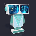 Smart Machine Medical Robot Assistant Featuring Dual Screens Stethoscope And Medical Data Displays
