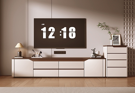 Nordic retro style TV cabinet 3d model