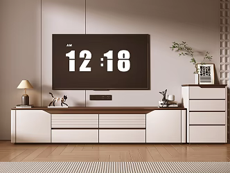 Nordic retro style TV cabinet 3d model